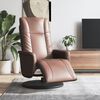 vidaXL Sill&oacute;n reclinable con reposapi&eacute;s cuero sint&eacute;tico marr&oacute;n
