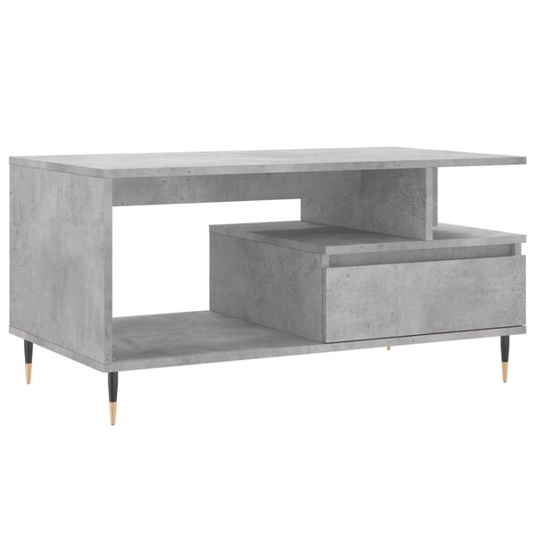 vidaXL Mesa de centro madera contrachapada gris hormig&oacute;n 90x49x45 cm