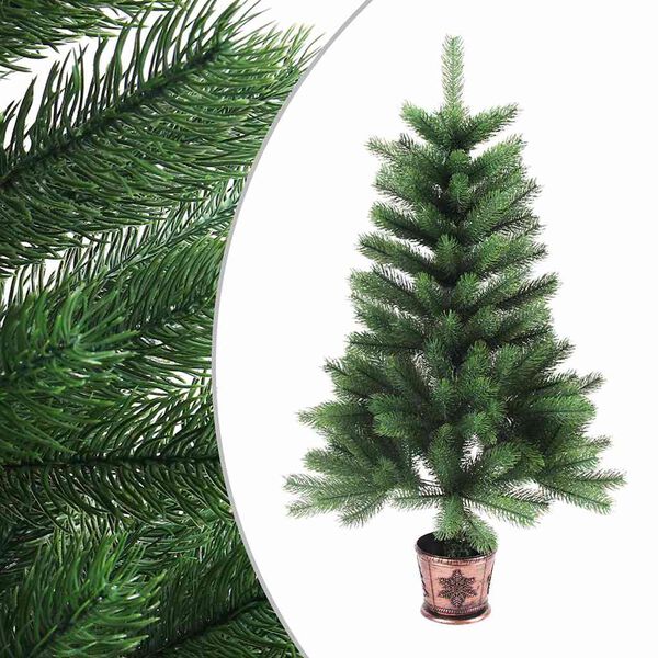vidaXL &Aacute;rbol de Navidad artificial con luces y bolas verde 90 cm