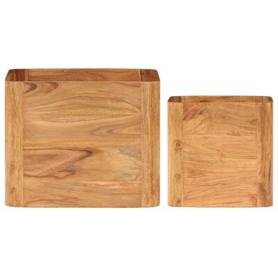 vidaXL Mesitas auxiliares 2 piezas madera de acacia acabado sheesham