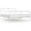 vidaXL Estructura cama sin colchón con estribo metal blanco 180x200 cm