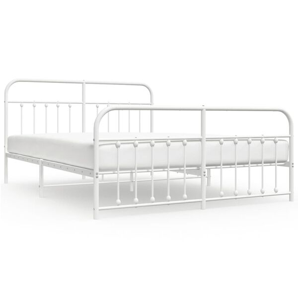 vidaXL Estructura cama sin colchón con estribo metal blanco 180x200 cm