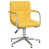 vidaXL Silla de oficina giratoria de tela amarilla mostaza