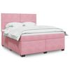 vidaXL Cama box spring con colch&oacute;n terciopelo rosa 180x200 cm