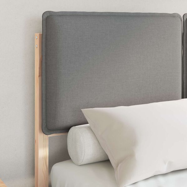 vidaXL Estructura de Cama con Cabecera Tapizada Gris Claro