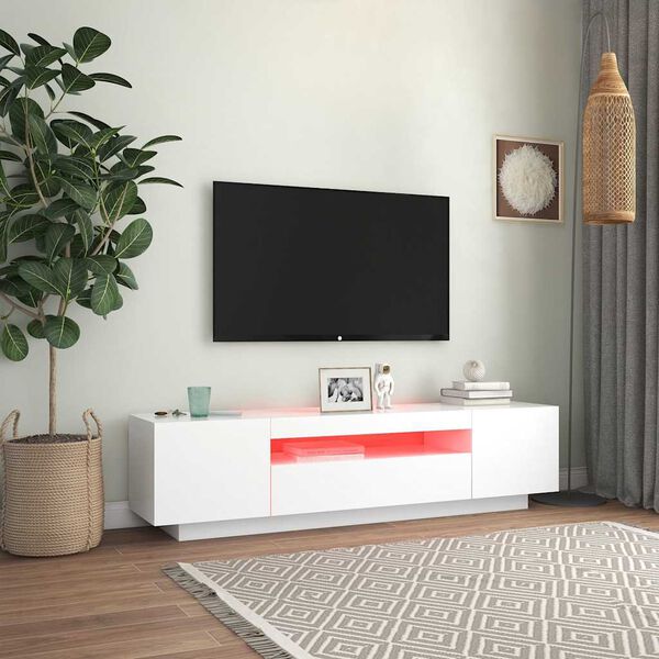 vidaXL Mueble para TV con luces LED blanco 160x35x40 cm