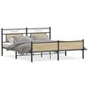 vidaXL Estructura de cama sin colch&oacute;n metal roble Sonoma 180x200 cm