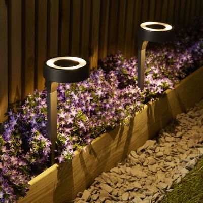 Luxform Foco solar LED de jardín AYR Orange 2 unidades negro