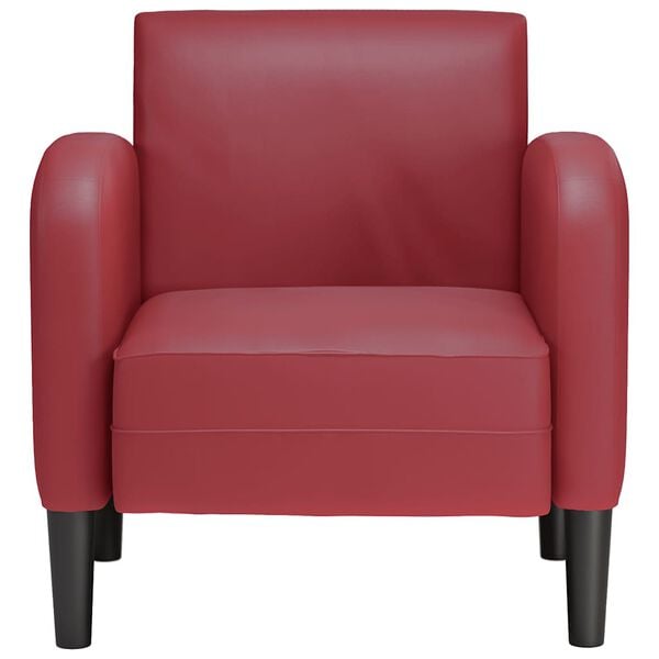 vidaXL Sill&oacute;n con reposabrazos color rojo vino 54 cm cuero sint&eacute;tica