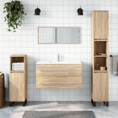 vidaXL Armario de baño con espejo madera de ingeniería roble Sonoma