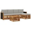 vidaXL Conjunto de sof&aacute;s de exterior 6 uds. Natural y Gris Claro