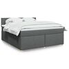 vidaXL Cama box spring con colch&oacute;n tela gris oscuro 180x200 cm