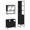 vidaXL Juego de muebles de ba&ntilde;o 3 pzas madera contrachapada negro