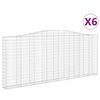 vidaXL Cestas de gaviones 6 uds forma de arco hierro 400x30x160/180 cm