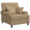 vidaXL Sill&oacute;n XL con cojines Gris topo Tejido de 1,5 l&iacute;neas