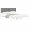 vidaXL Estructura de Cama con Cabecera Tapizada Gris Claro
