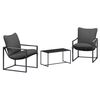 vidaXL Conjunto de sof&aacute;s de jard&iacute;n 3 pcs Negro y Antracita Acero