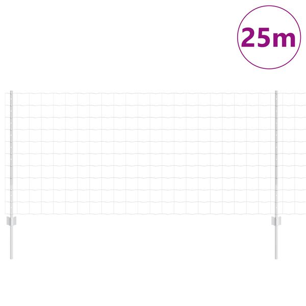 vidaXL Valla con Poste Plateado 1 x 25 m Acero