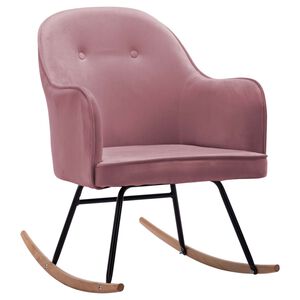 vidaXL Silla mecedora de terciopelo rosa