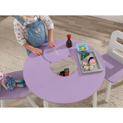 KidKraft Set de mesa de almacenaje y silla para niños lavanda blanco