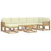 vidaXL Conjunto de sof&aacute;s de exterior 8 uds. Blanco y Crema Poli&eacute;ster