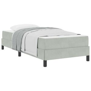vidaXL Cama tipo Box Spring con colch&oacute;n Gris Claro 90 x 210 cm tela