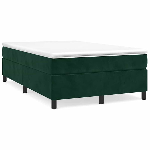 vidaXL Estructura Estructura de cama con somier terciopelo verde oscuro 120x200 cm