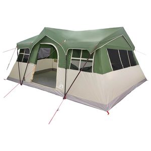 vidaXL Tienda Familiar 487 x 340 x 216 cm Verde Poli&eacute;ster y Acero