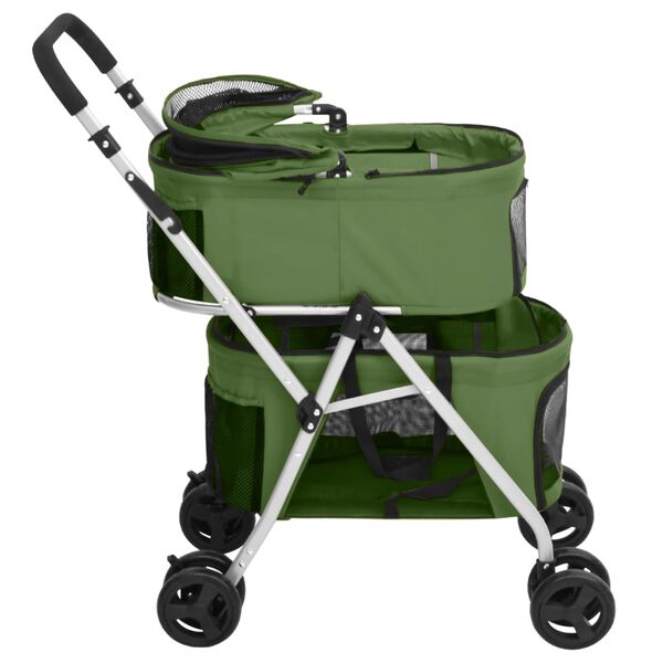 vidaXL Cochecito doble de perros plegable tela oxford verde 83x48x97cm