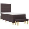 vidaXL Cama tipo Box Spring con colch&oacute;n Marr&oacute;n oscuro 90 x 190 cm tela