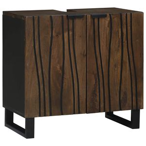 vidaXL Gabinete de Lavabo para Baño con estante Nogal 62 x 33 x 58 cm