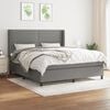 vidaXL Cama box spring con colch&oacute;n tela gris oscuro 160x200 cm