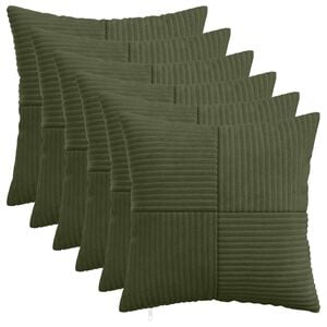 vidaXL Funda de almohada 6 pcs ALMELO Verde 30 x 30 cm pana