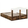 vidaXL Cama con almacenamiento con cabecera Roble ahumado 160 x 200 cm
