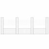 vidaXL Cesta de gaviones forma de U 4 postes de hierro 380x20x150 cm