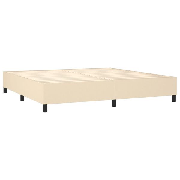 vidaXL Cama box spring con colch&oacute;n tela color crema 200x200 cm