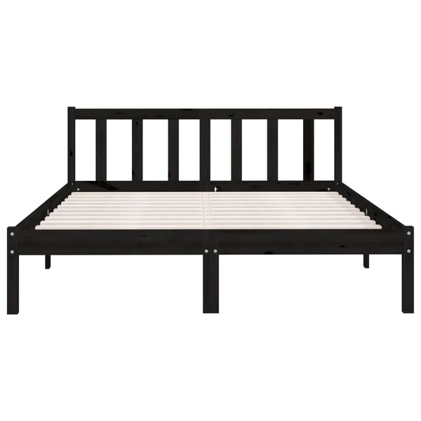 vidaXL Estructura de cama sin colchón madera maciza negro 120x200 cm