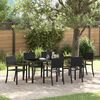 vidaXL Conjunto de Comedor de Jard&iacute;n 7 pcs Negro