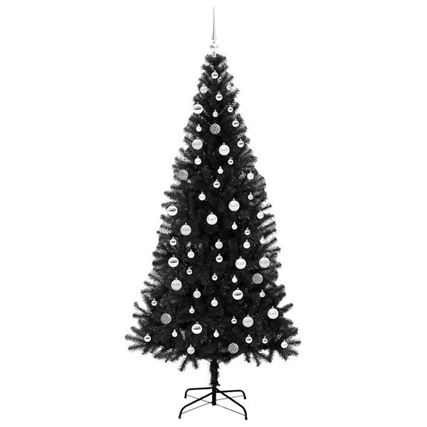 vidaXL &Aacute;rbol de Navidad con 300 LED con soporte Negro 210 cm PVC