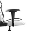 vidaXL Silla gaming de masaje cuero sintético blanco y negro