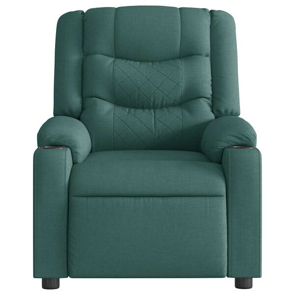 vidaXL Sill&oacute;n de masaje reclinable de tela verde oscuro