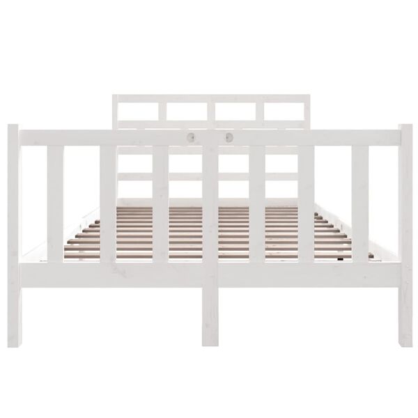 vidaXL Estructura de cama madera maciza pino blanco 120x190 cm