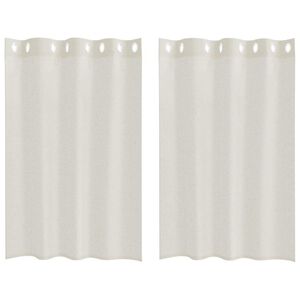 vidaXL Cortina de Voil&eacute; 2 uds. Crema 140 x 140 cm Poli&eacute;ster