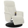 vidaXL Sill&oacute;n reclinable masaje con reposapi&eacute;s terciopelo color crema