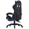 vidaXL Silla gaming con reposapiés cuero sintético azul y negro