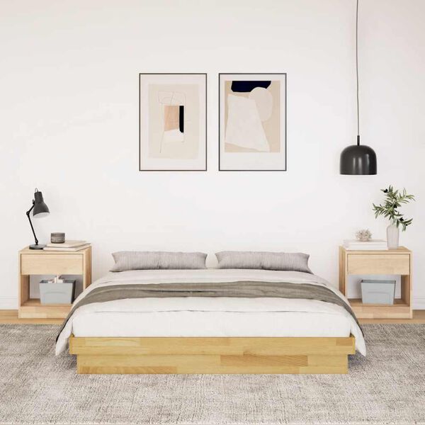 vidaXL Estructura de cama sin colchón 160x200 cm madera maciza roble
