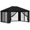 vidaXL Gazebo con paredes laterales 4 x 3 m Negro Poli&eacute;ster y Acero