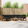 vidaXL Conjunto de sof&aacute;s de exterior con coj&iacute;n 9 pcs Natural y negro