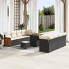 vidaXL Conjunto de sofá de jardín 11 pcs Negro y crema 80 x 80 x 71 cm