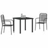 vidaXL Conjunto de Comedor de Jard&iacute;n 3 pcs Negro
